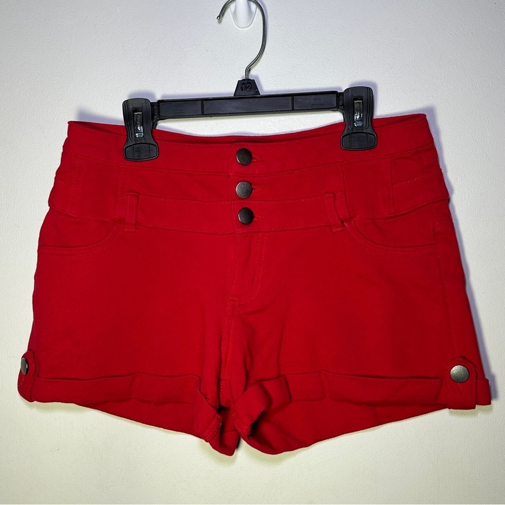 Ci Sono Retro Y2K High Waist Red Women's Shorts Rockabilly Classic Size Medium
